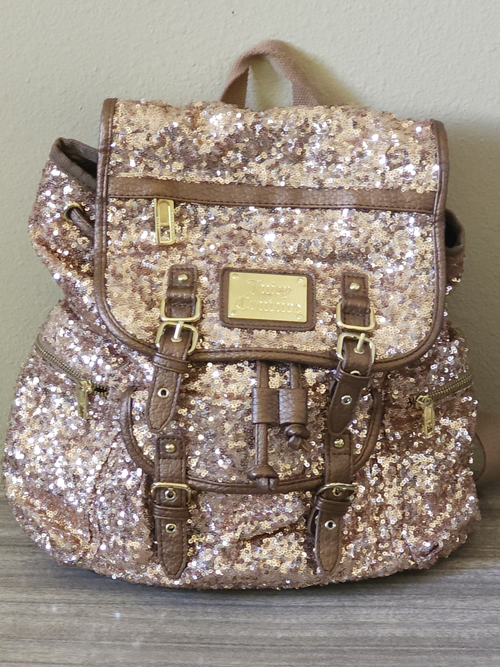 Juicy Couture Rose Gold Sequin Backpack